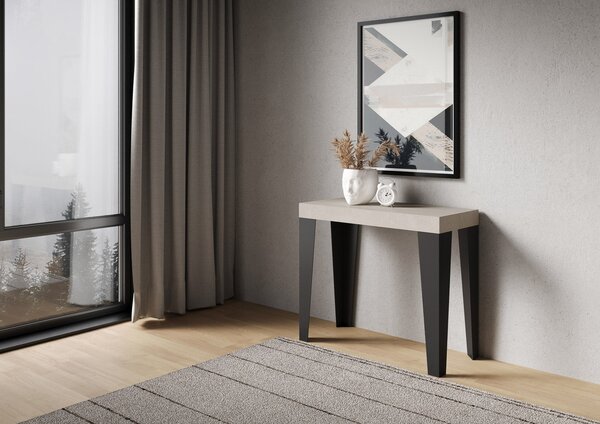 Consolle Allungabile 90-196x40x77 cm Flame Small Cashmere Telaio Antracite