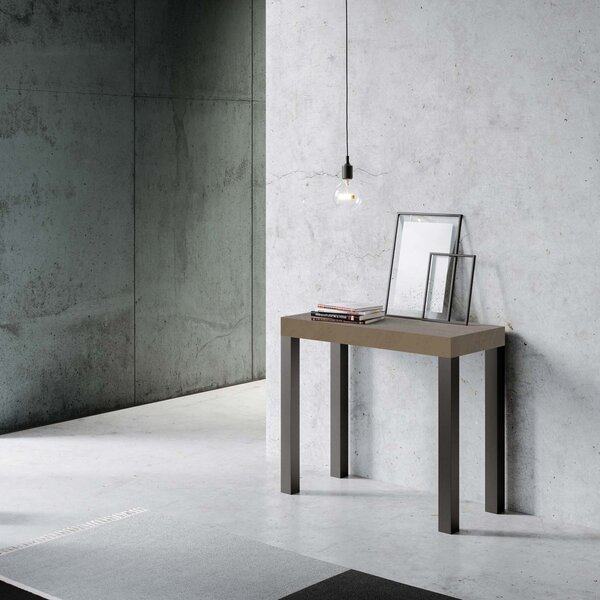 Consolle Allungabile 90-196x40x77 cm Everyday Small Tortora Telaio Antracite