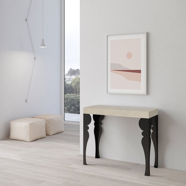 Consolle Allungabile 90-196x40x77 cm Paxon Small Cashmere Telaio Antracite
