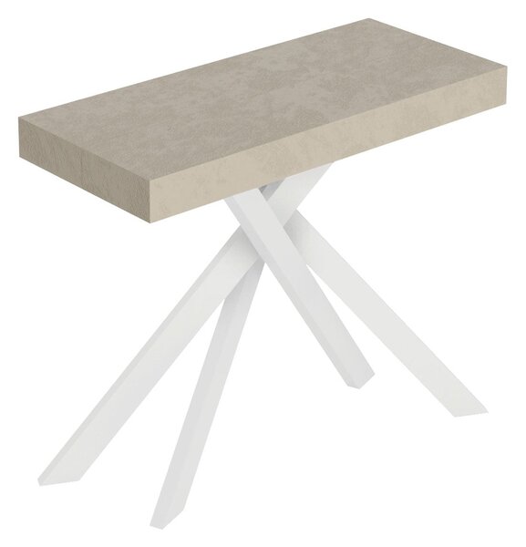 Consolle Allungabile 90-196x40x77 cm Saki Small Cashmere Gambe Bianche