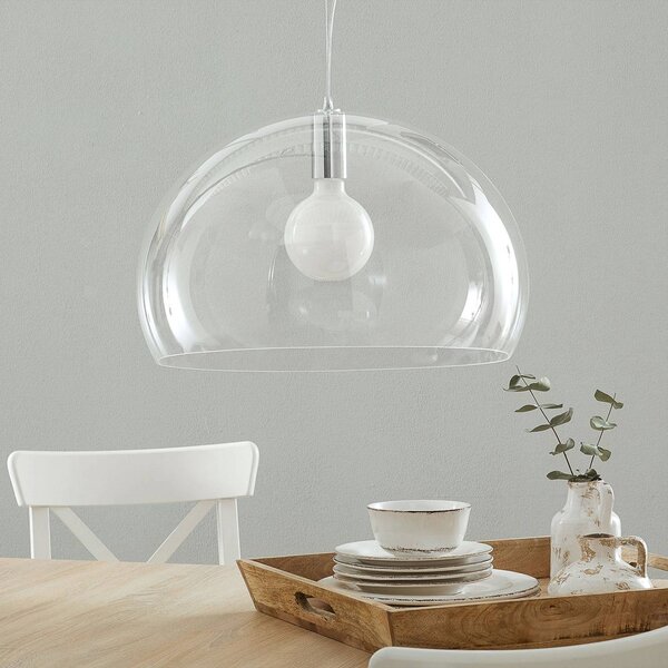 Kartell Lampada a sospensione FL/Y, dimmerabile, Chiaro / Trasparente, Soggiorno / Sala da pranzo, Plastica, Design, Lampada a sospensione
