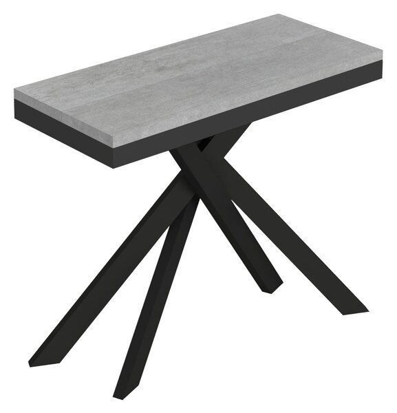 Consolle Allungabile 90-196x40x77 cm Saki Small Evolution Cemento Gambe Antracite