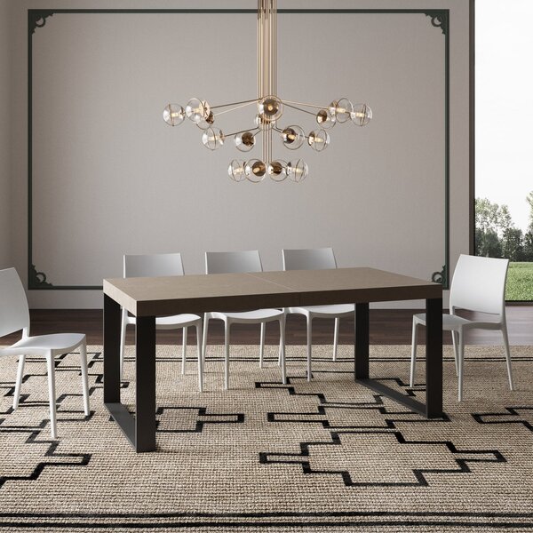 Tavolo Allungabile 200-304x90x77 cm Tecno Premium Tortora Telaio Antracite