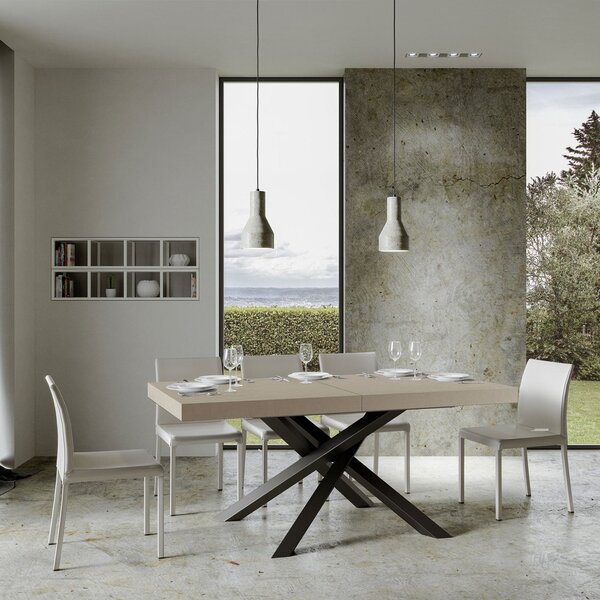 Tavolo Allungabile 180-284x90x77 cm Volantis Cashmere Telaio Antracite