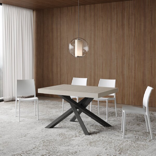 Tavolo Allungabile 120-224x90x77 cm Volantis Premium Cashmere Telaio Antracite