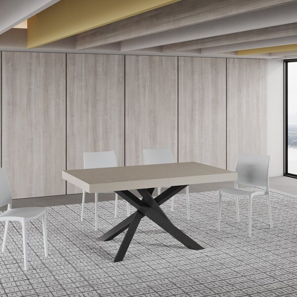 Tavolo Allungabile 160-264x90x77 cm Volantis Premium Cashmere Telaio Antracite