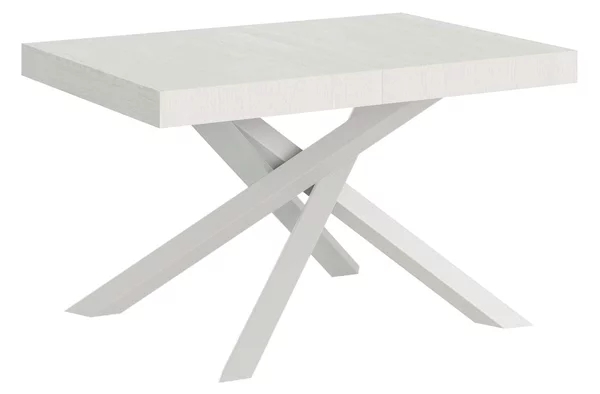 Tavolo Allungabile 120-224x90x77 cm Volantis Bianco Frassino Telaio Bianco