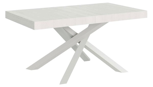 Tavolo Allungabile 160-264x90x77 cm Volantis Bianco Frassino Telaio Bianco