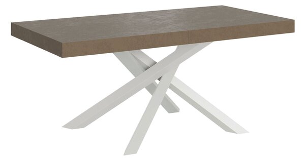 Tavolo Allungabile 180-284x90x77 cm Volantis Tortora Telaio Bianco