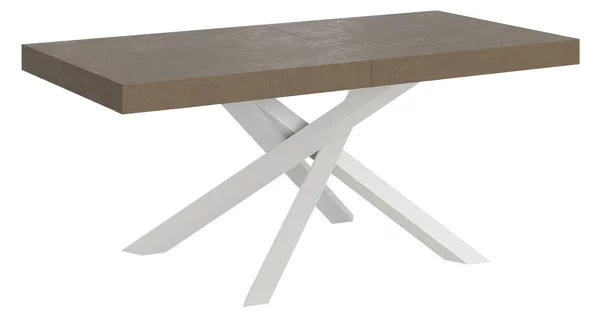 Tavolo Allungabile 180-440x90x77 cm Volantis Tortora Telaio Bianco