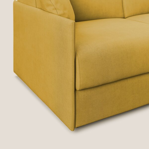 Evans Divano letto in morbido tessuto impermeabile T02 giallo