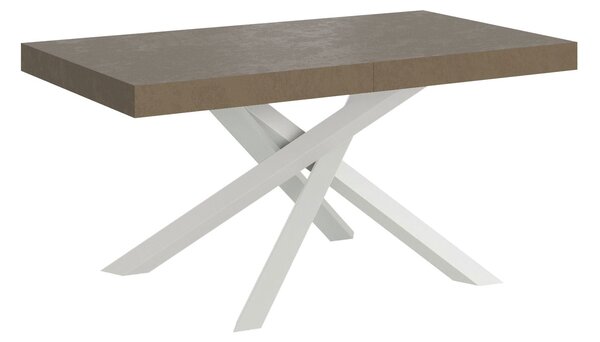 Tavolo Allungabile 160-264x90x77 cm Volantis Tortora Telaio Bianco