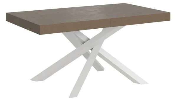 Tavolo Allungabile 160-264x90x77 cm Volantis Tortora Telaio Bianco