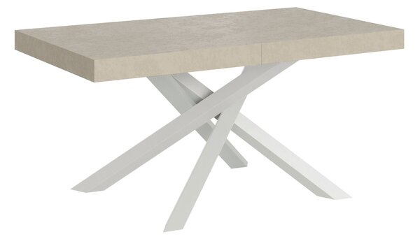 Tavolo Allungabile 160-264x90x77 cm Volantis Cashmere Telaio Bianco