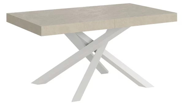 Tavolo Allungabile 160-420x90x77 cm Volantis Cashmere Telaio Bianco