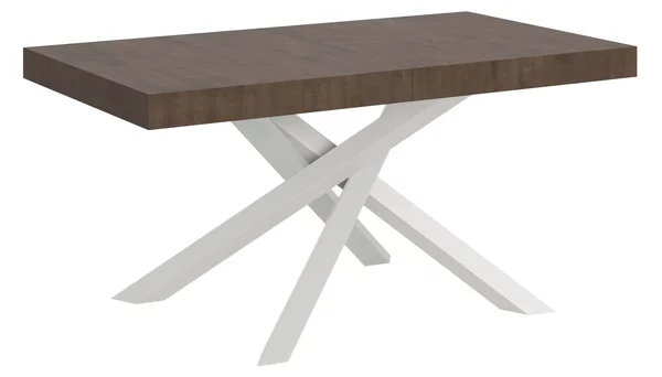 Tavolo Allungabile 160-264x90x77 cm Volantis Noce Telaio Bianco