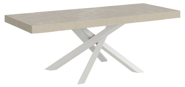 Tavolo Allungabile 160-264x90x77 cm Volantis Premium Cashmere Telaio Bianco
