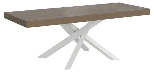 Tavolo Allungabile 200-304x90x77 cm Volantis Premium Tortora Telaio Bianco