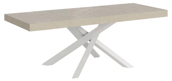 Tavolo Allungabile 180-440x90x77 cm Volantis Premium Cashmere Telaio Bianco