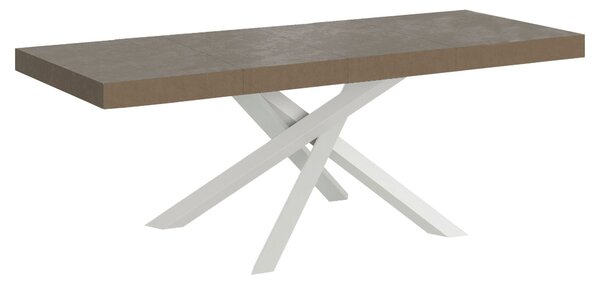 Tavolo Allungabile 160-264x90x77 cm Volantis Premium Tortora Telaio Bianco