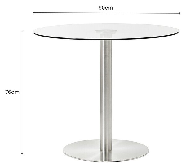 Tavolo da pranzo rotondo con piano in vetro ø 90 cm Metropolitan – Premier Housewares