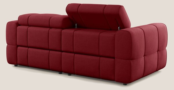 Giotto Divano modulare con opzione relax elettrico in microfibra effet