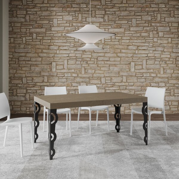 Tavolo Allungabile 160-264x90x77 cm Karamay Tortora Telaio Antracite
