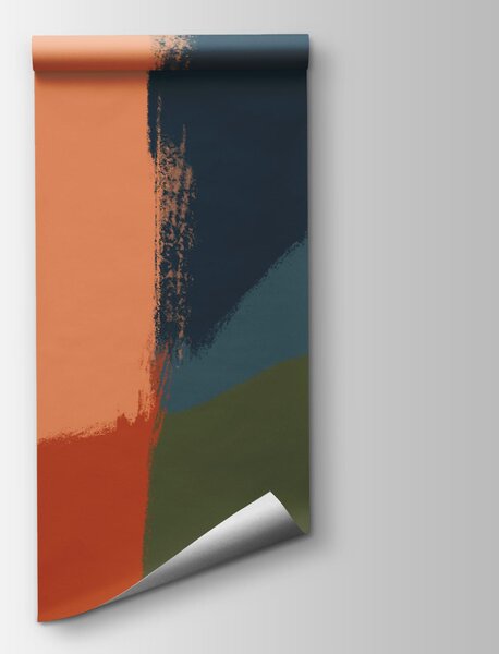 Carta da parati Arte colorata dalle forme sinuose, Carta da parati lastrazione, Carta da parati popolare - Tapeko.it