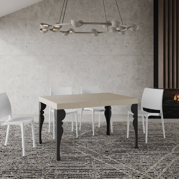 Tavolo Allungabile 120-204x80x77 cm Paxon Cashmere Telaio Antracite
