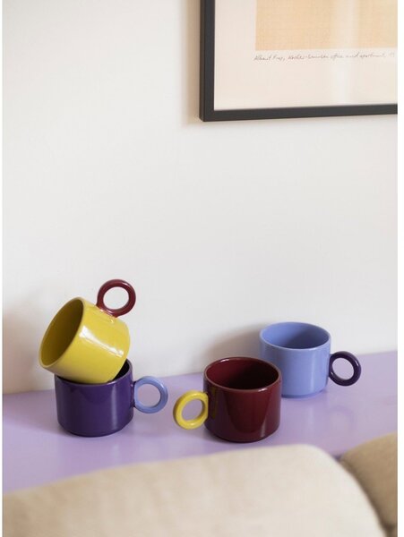 Tazza burgundy in gres 280 ml Lou – ONA