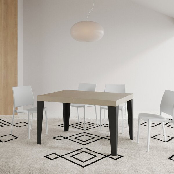 Tavolo Allungabile 120-204x80x77 cm Flame Cashmere Telaio Antracite