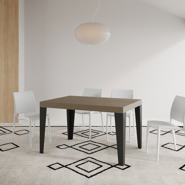 Tavolo Allungabile 120-224x90x77 cm Flame Premium Tortora Telaio Antracite