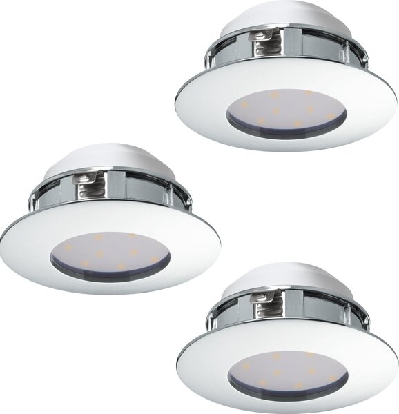 Faretto Ad Incasso Contemporaneo Pineda In Policarbonato Cromo 3 Luci Led 4,9W