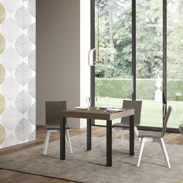 Tavolo Allungabile 90-246x90x77 cm Everyday Tortora Gambe Antracite