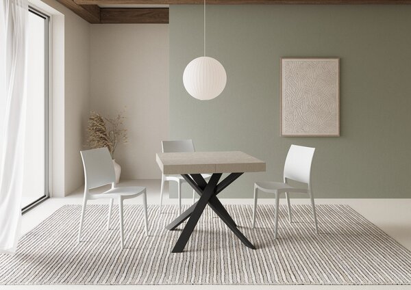 Tavolo Allungabile 90-194x90x76 cm Clerk Premium Cashmere Gambe Antracite