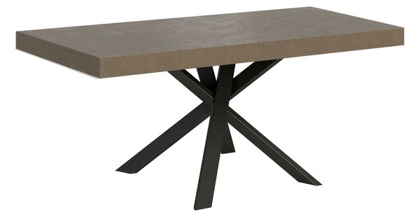 Tavolo Allungabile 90-194x90x76 cm Clerk Premium Tortora Gambe Antracite