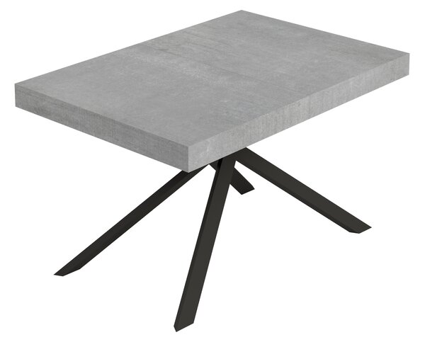 Tavolo Allungabile 120-204x80x74 cm Niket Cemento Gambe Antracite
