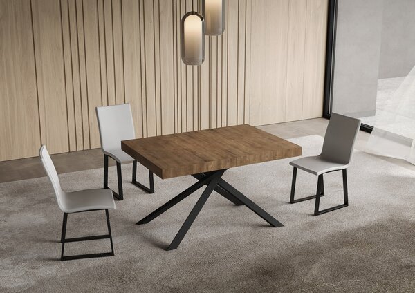 Tavolo Allungabile 120-204x80x74 cm Niket Noce Gambe Antracite