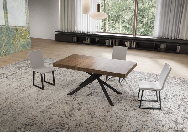 Tavolo Allungabile 160-244x80x74 cm Niket Noce Gambe Antracite