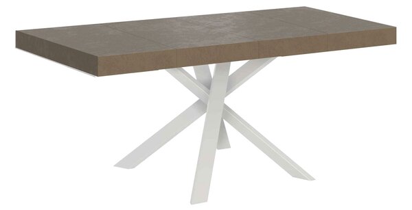 Tavolo Allungabile 90-194x90x76 cm Clerk Premium Tortora Gambe Bianche