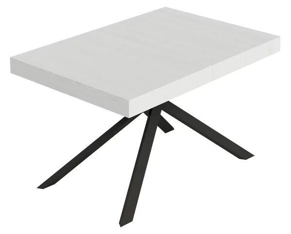 Tavolo Allungabile 140-400x90x74 cm Niket Bianco Frassino Gambe Antracite