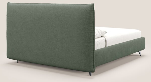 EROS letto imbottito in piuma con vano contenitore in pregiato e fresc
