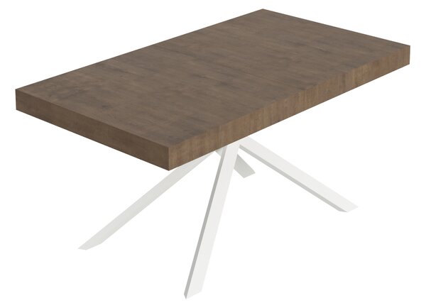 Tavolo Allungabile 160-244x80x74 cm Niket Noce Gambe Bianche