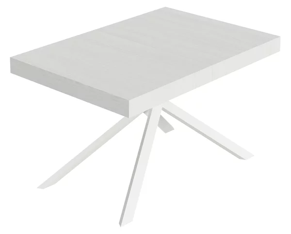 Tavolo Allungabile 120-224x90x74 cm Niket Bianco Frassino Gambe Bianche