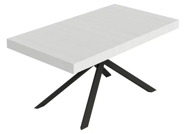 Tavolo Allungabile 160-420x90x74 cm Niket Bianco Frassino Gambe Antracite