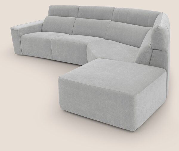Clark Divano angolare con opzione relax elettrico in tessuto smacchiab