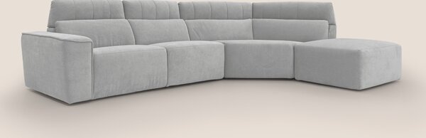 Clark Divano angolare con opzione relax elettrico in tessuto smacchiab
