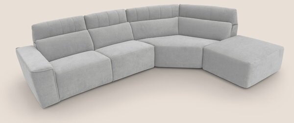 Clark Divano angolare con opzione relax elettrico in tessuto smacchiab