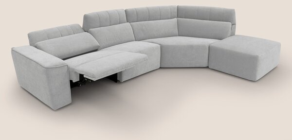 Clark Divano angolare con opzione relax elettrico in tessuto smacchiab