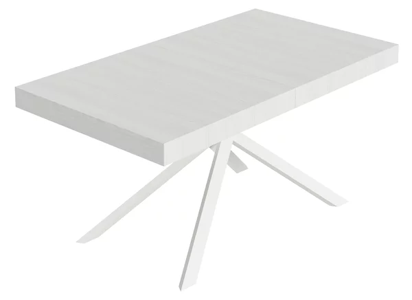 Tavolo Allungabile 160-420x90x74 cm Niket Bianco Frassino Gambe Bianche